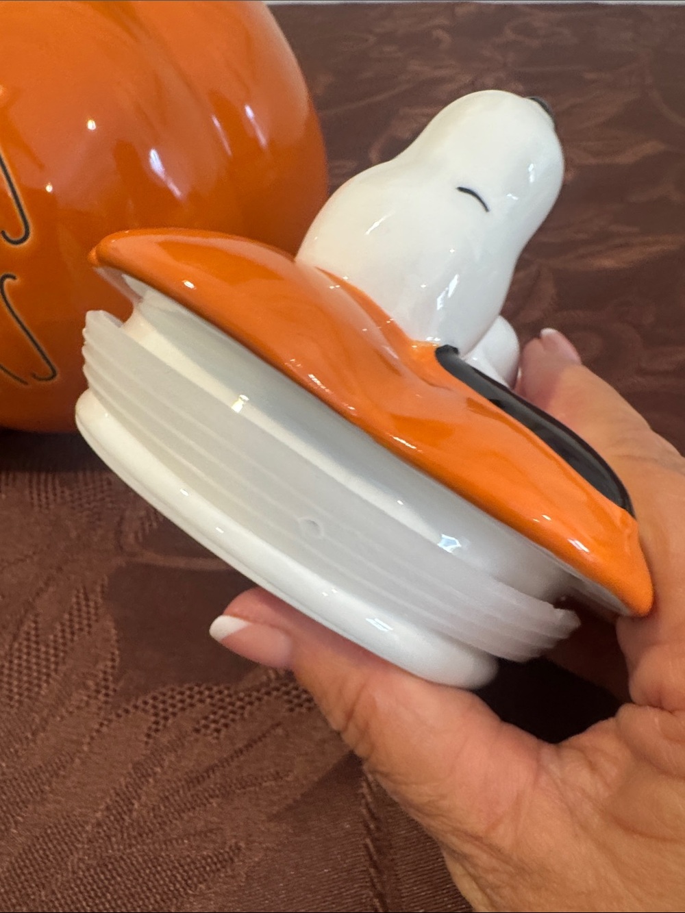 🎃NWOT Peanuts X Rae Dunn Pumpkin Snack Canister - Picture 3 of 11